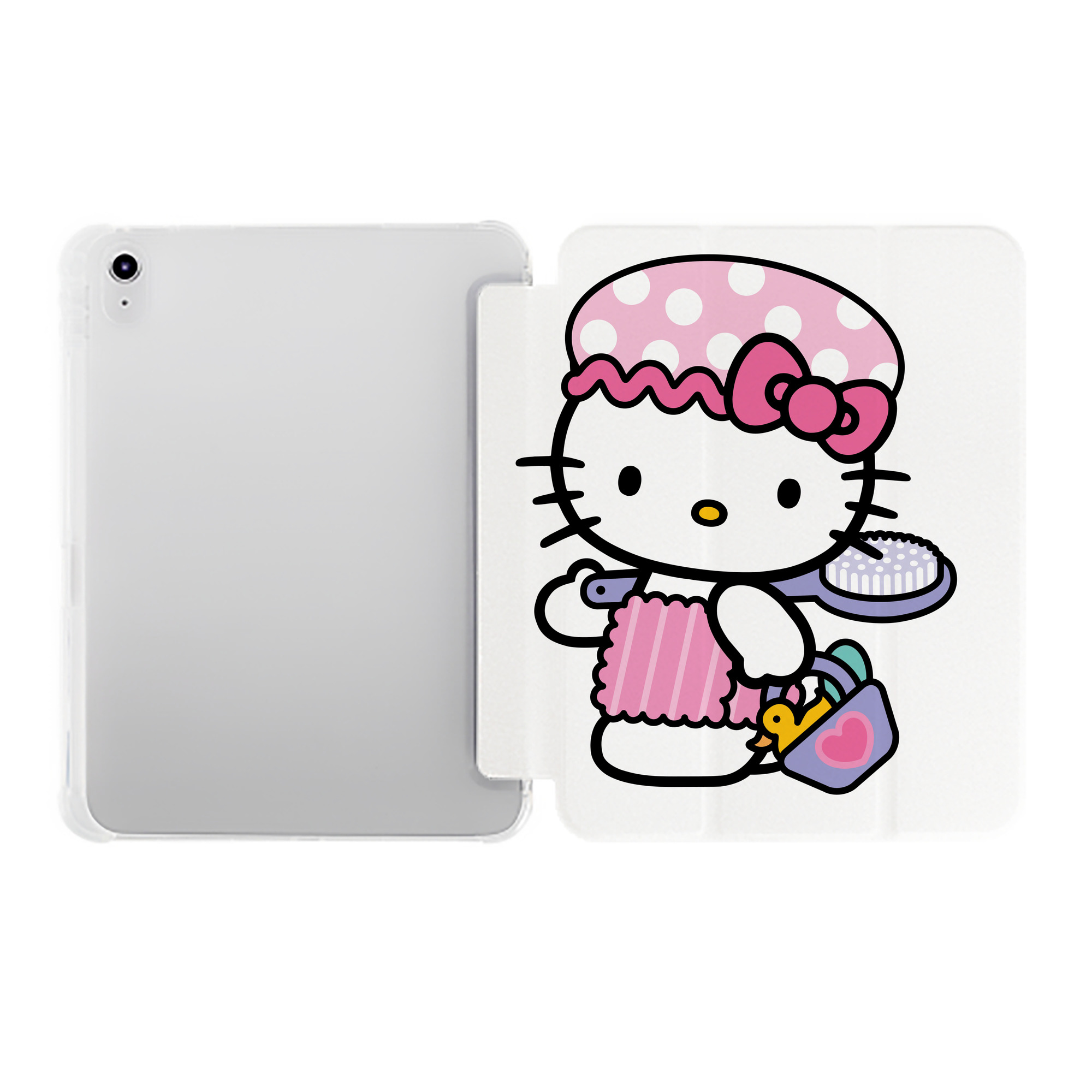 （画像用） Hello Kitty ハローキティ IPad ケース ペン収納付き 三つ折りスタンド PUレザー×シリコン 対応機種9.5/10.5/10.9インチ
